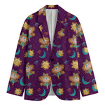 Cute Cartoon Virgo Pattern Print Men's Blazer