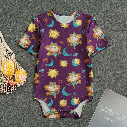 Cute Cartoon Virgo Pattern Print Men's Bodysuit