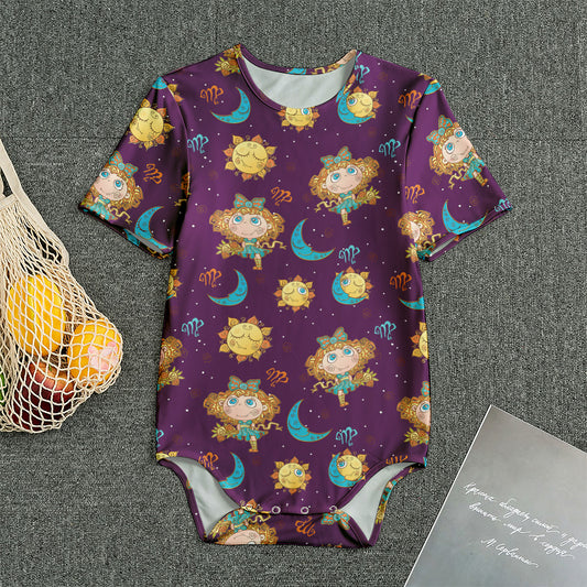 Cute Cartoon Virgo Pattern Print Men's Bodysuit