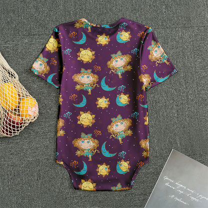 Cute Cartoon Virgo Pattern Print Men's Bodysuit