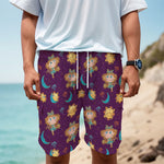 Cute Cartoon Virgo Pattern Print Men's Cargo Shorts