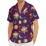 Cute Cartoon Virgo Pattern Print Men's Deep V-Neck Shirt