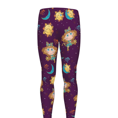 Cute Cartoon Virgo Pattern Print Men's leggings