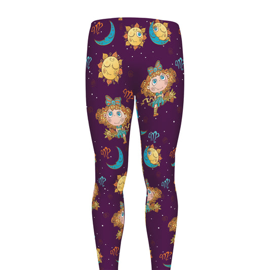 Cute Cartoon Virgo Pattern Print Men's leggings