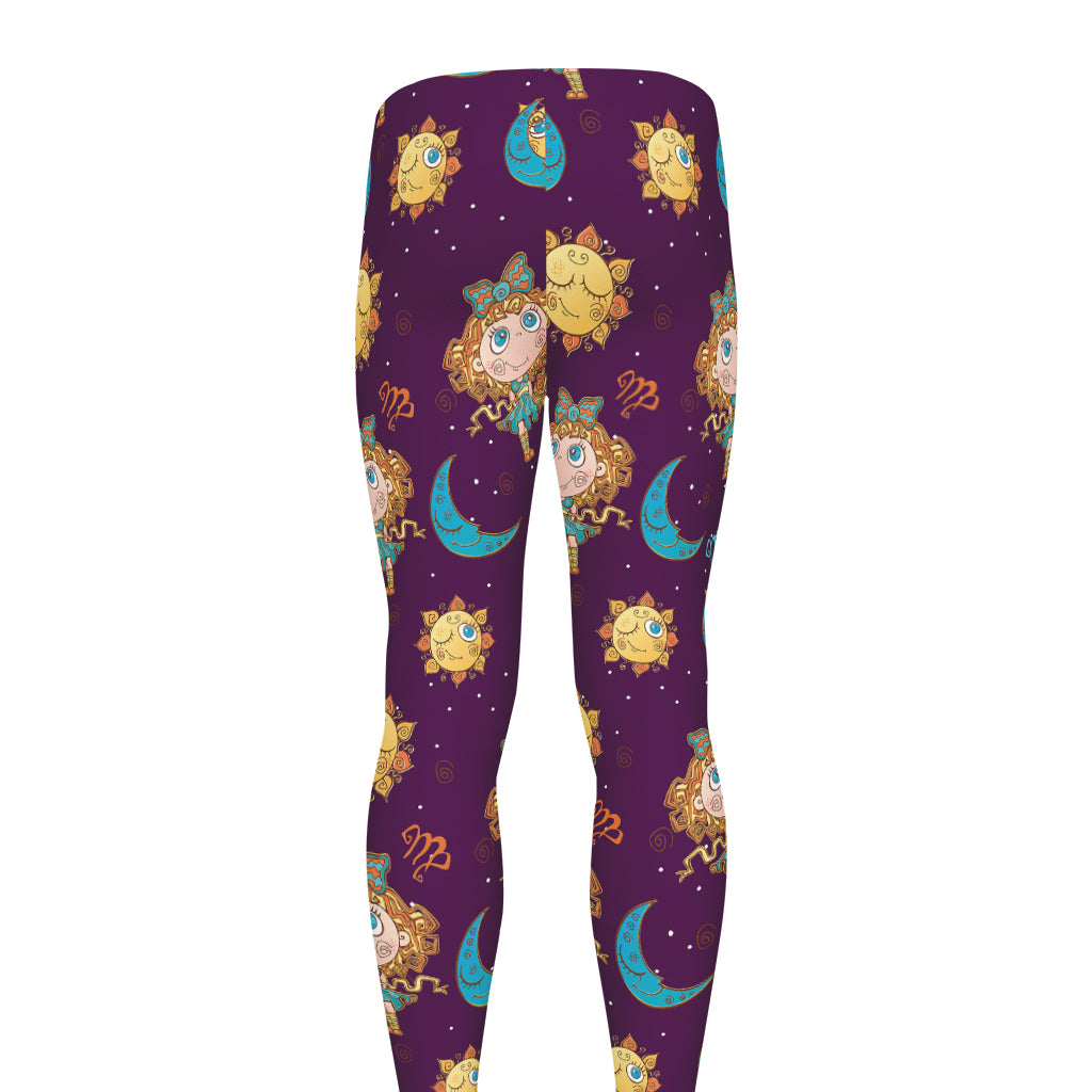 Cute Cartoon Virgo Pattern Print Men's leggings