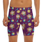 Cute Cartoon Virgo Pattern Print Men's Long Boxer Briefs