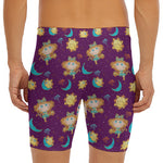 Cute Cartoon Virgo Pattern Print Men's Long Boxer Briefs