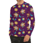 Cute Cartoon Virgo Pattern Print Men's Long Sleeve Rash Guard