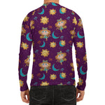 Cute Cartoon Virgo Pattern Print Men's Long Sleeve Rash Guard