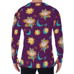 Cute Cartoon Virgo Pattern Print Men's Long Sleeve T-Shirt