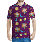 Cute Cartoon Virgo Pattern Print Men's Polo Shirt
