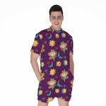 Cute Cartoon Virgo Pattern Print Men's Rompers