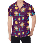 Cute Cartoon Virgo Pattern Print Men's Shirt