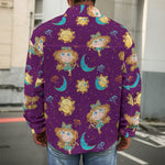 Cute Cartoon Virgo Pattern Print Men's Shirt Jacket