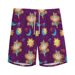 Cute Cartoon Virgo Pattern Print Men's Sports Shorts