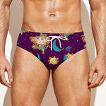 Cute Cartoon Virgo Pattern Print Men's Swim Briefs