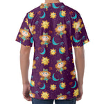 Cute Cartoon Virgo Pattern Print Men's Velvet T-Shirt