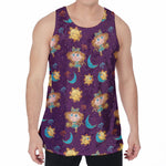 Cute Cartoon Virgo Pattern Print Men's Velvet Tank Top