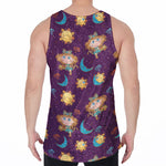 Cute Cartoon Virgo Pattern Print Men's Velvet Tank Top
