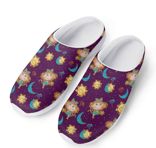 Cute Cartoon Virgo Pattern Print Mesh Casual Shoes