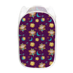 Cute Cartoon Virgo Pattern Print Mesh Laundry Hamper