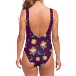 Cute Cartoon Virgo Pattern Print One Piece Swimsuit