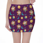 Cute Cartoon Virgo Pattern Print Pencil Mini Skirt