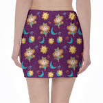 Cute Cartoon Virgo Pattern Print Pencil Mini Skirt