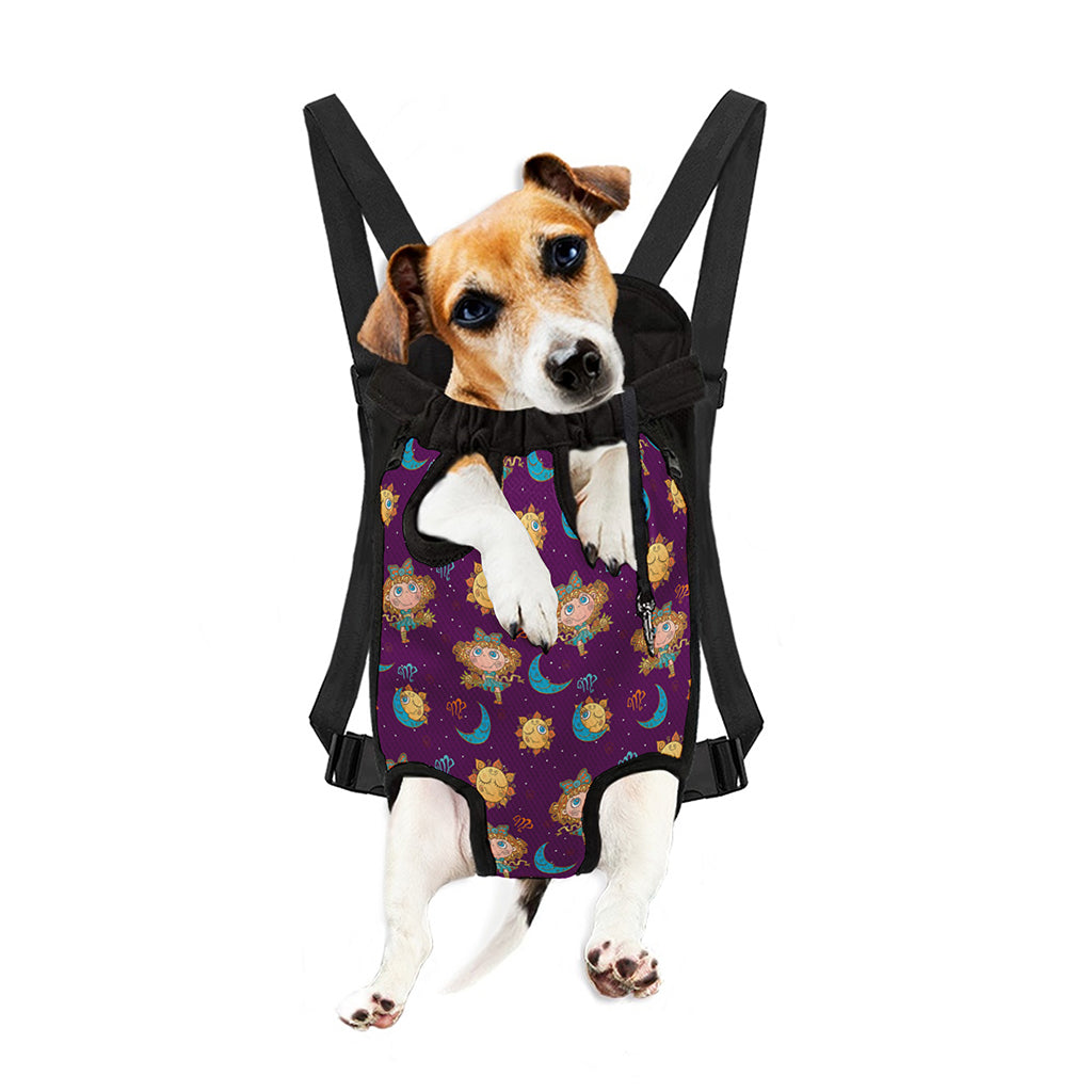 Cute Cartoon Virgo Pattern Print Pet Carrier Backpack