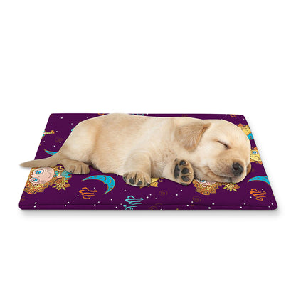 Cute Cartoon Virgo Pattern Print Pet Cooling Mat Cover