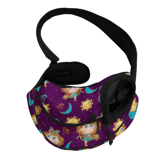 Cute Cartoon Virgo Pattern Print Pet Sling Carrier