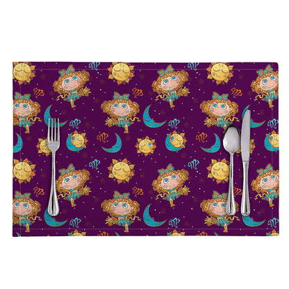 Cute Cartoon Virgo Pattern Print Placemat