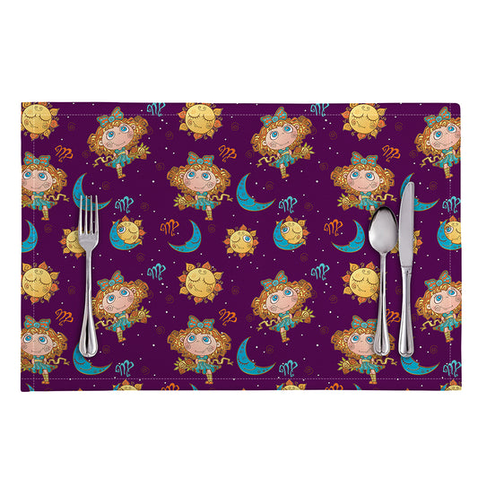 Cute Cartoon Virgo Pattern Print Placemat