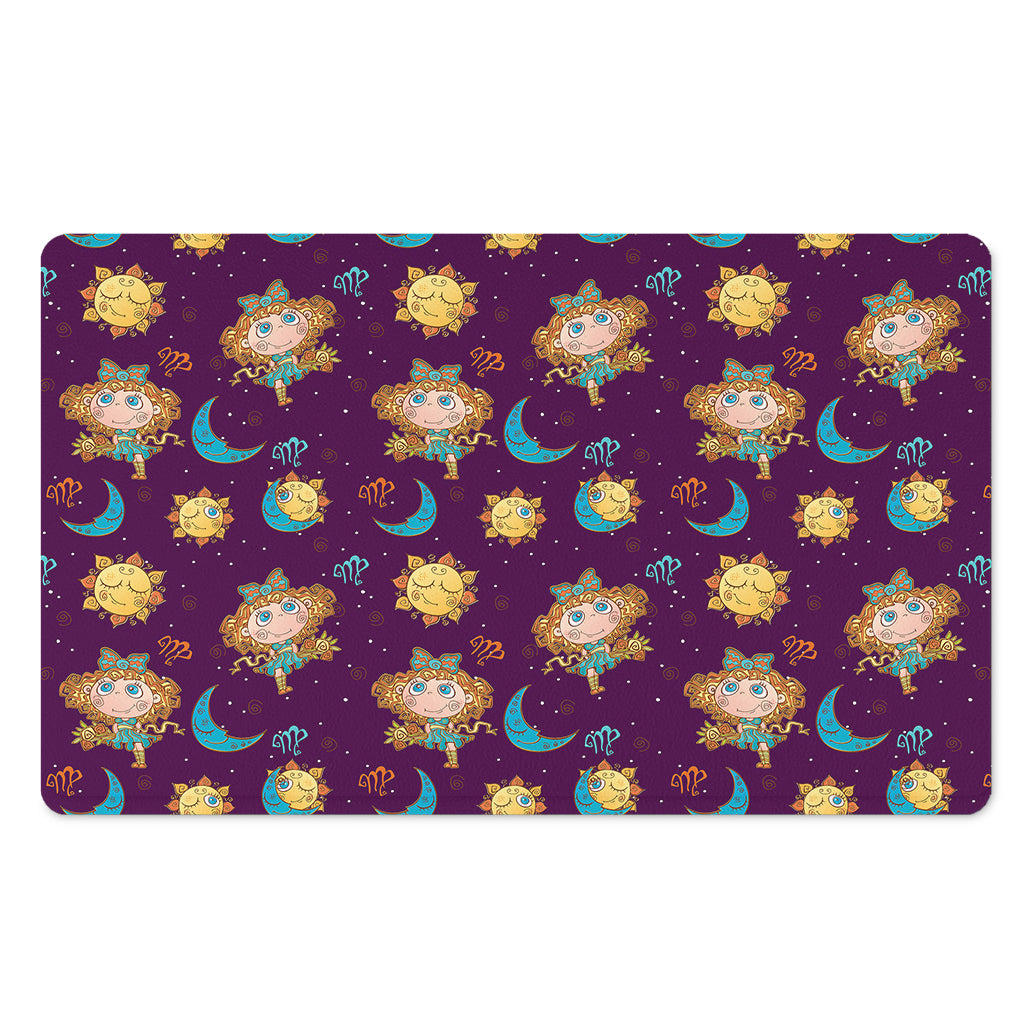 Cute Cartoon Virgo Pattern Print Polyester Doormat