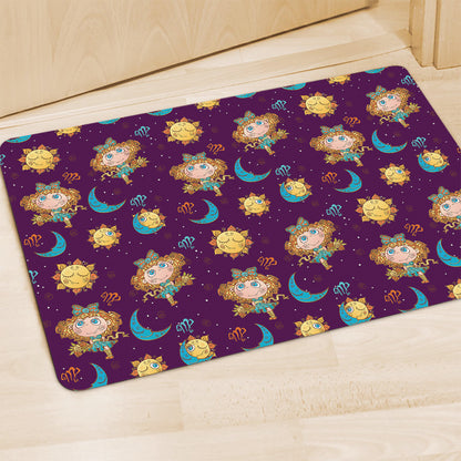 Cute Cartoon Virgo Pattern Print Polyester Doormat