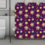 Cute Cartoon Virgo Pattern Print Polyester Shower Curtain