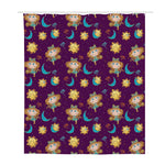 Cute Cartoon Virgo Pattern Print Polyester Shower Curtain