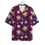 Cute Cartoon Virgo Pattern Print Rayon Hawaiian Shirt