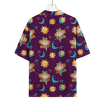 Cute Cartoon Virgo Pattern Print Rayon Hawaiian Shirt