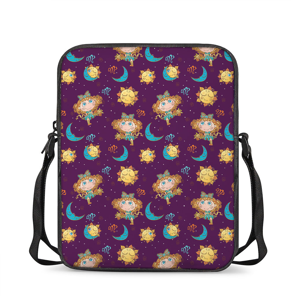 Cute Cartoon Virgo Pattern Print Rectangular Crossbody Bag