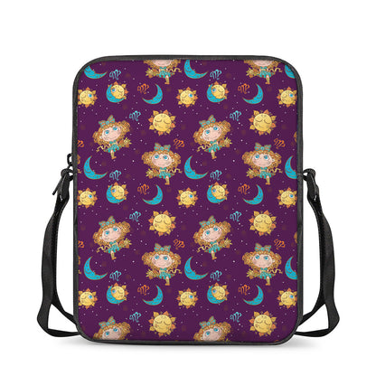 Cute Cartoon Virgo Pattern Print Rectangular Crossbody Bag