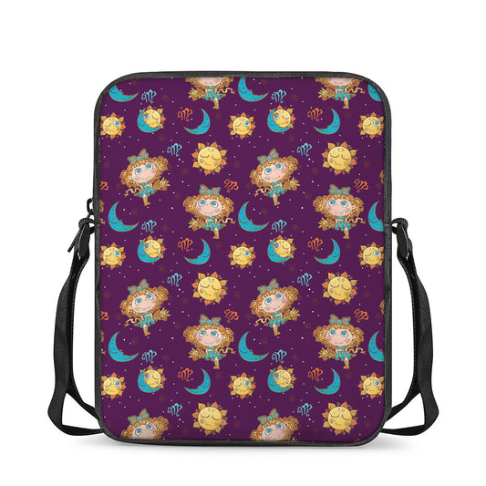 Cute Cartoon Virgo Pattern Print Rectangular Crossbody Bag