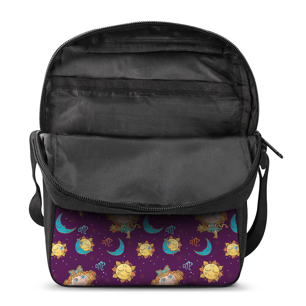Cute Cartoon Virgo Pattern Print Rectangular Crossbody Bag