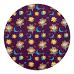 Cute Cartoon Virgo Pattern Print Round Blanket