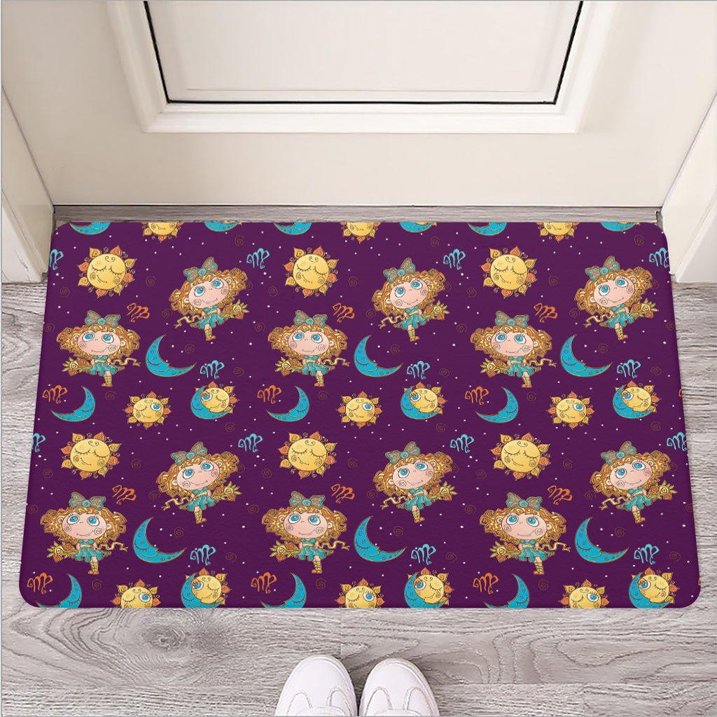 Cute Cartoon Virgo Pattern Print Rubber Doormat