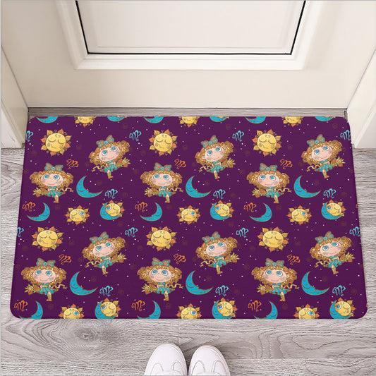 Cute Cartoon Virgo Pattern Print Rubber Doormat