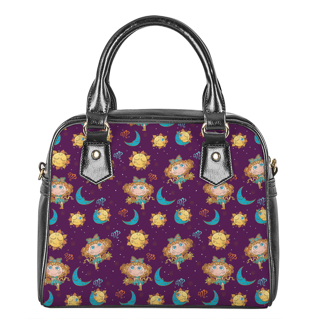 Cute Cartoon Virgo Pattern Print Shoulder Handbag