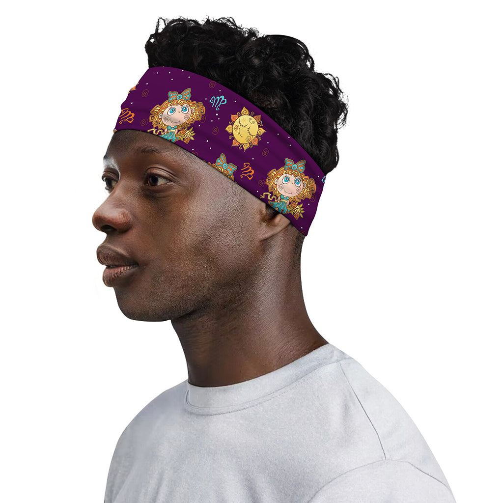 Cute Cartoon Virgo Pattern Print Sports Headband