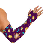 Cute Cartoon Virgo Pattern Print Sun Protection Arm Sleeves