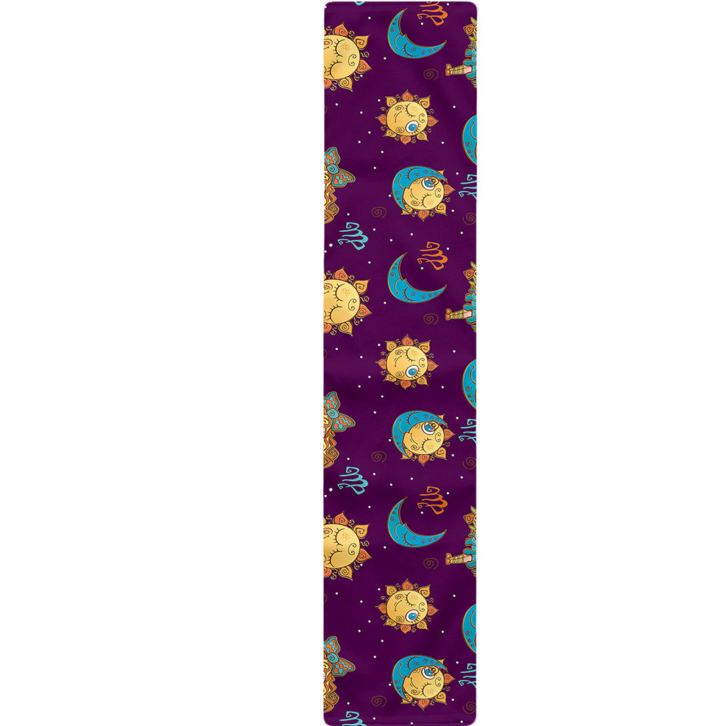 Cute Cartoon Virgo Pattern Print Table Runner